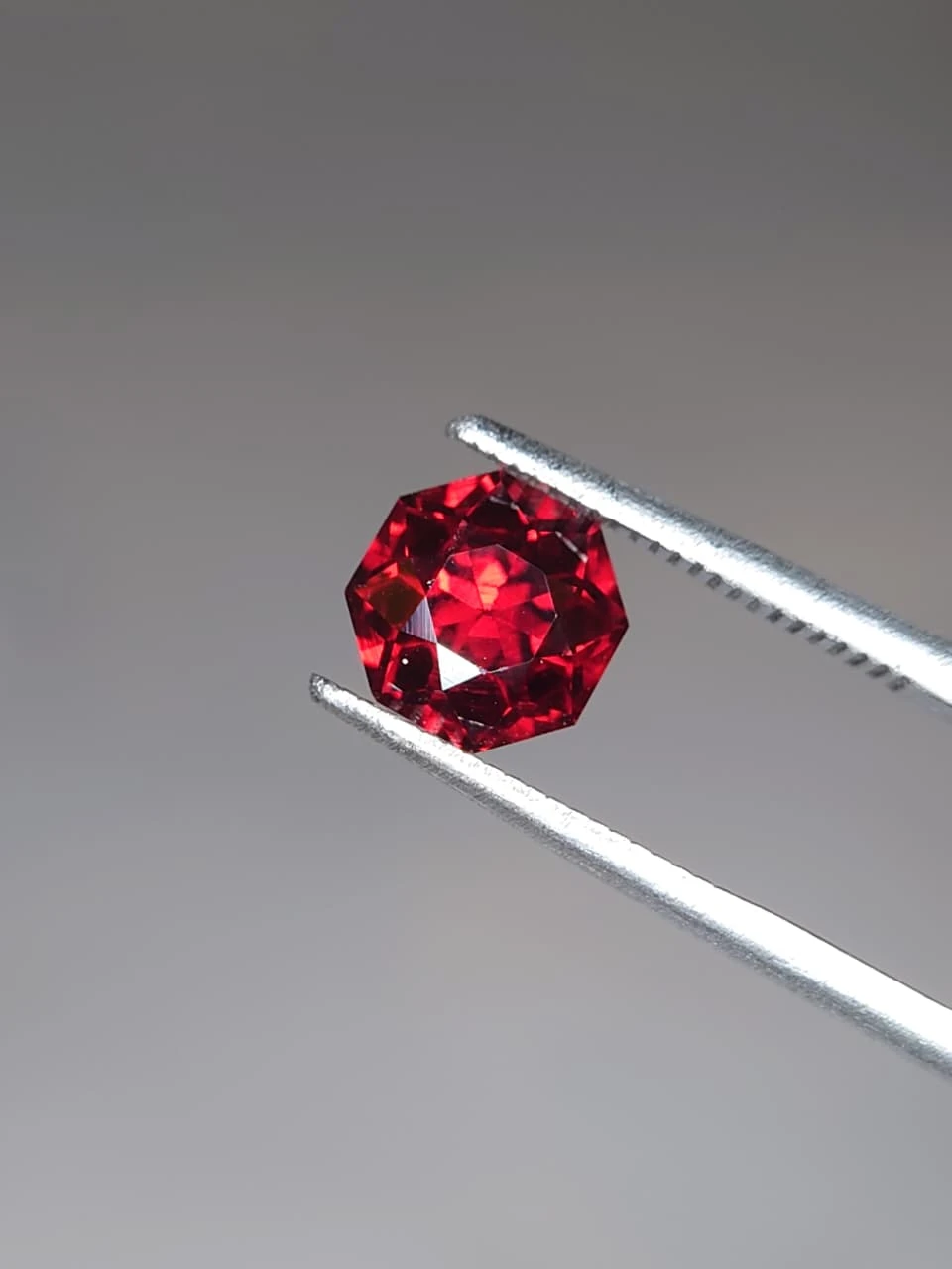 2ct Octagon Faceted Natural Malaya Garnet from Tanzania — view 2